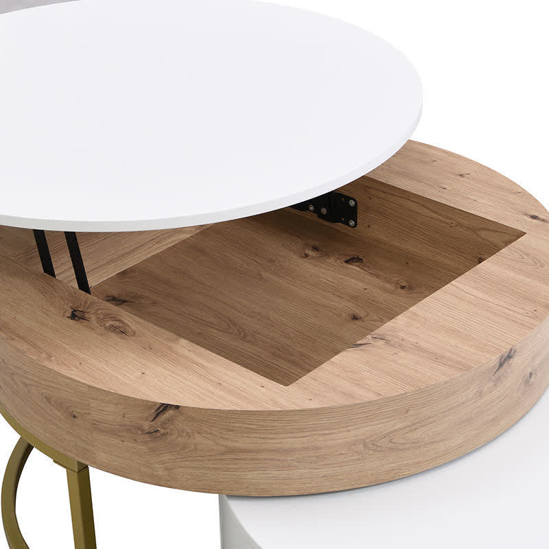 Round Lift-top Nesting Coffee Tables