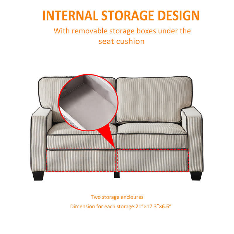 Corduroy Sofa Storage 2+3 Set