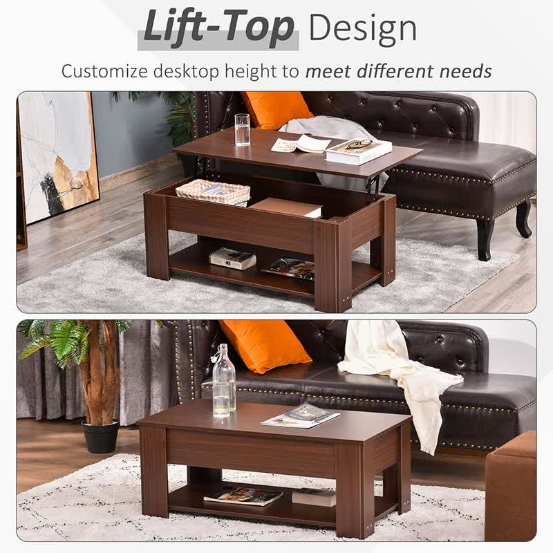 Lift Top Shelf Storage Coffee Table