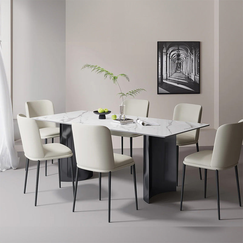 Minimalist Matte Stone Dining Room Table