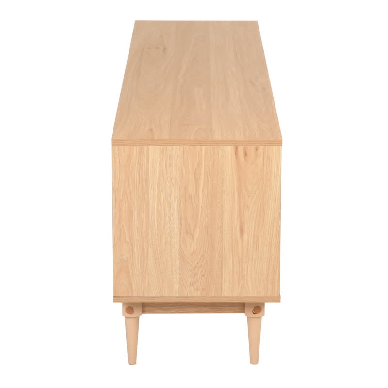 Rattan TV Stand Storage Drawer Shelves 64"