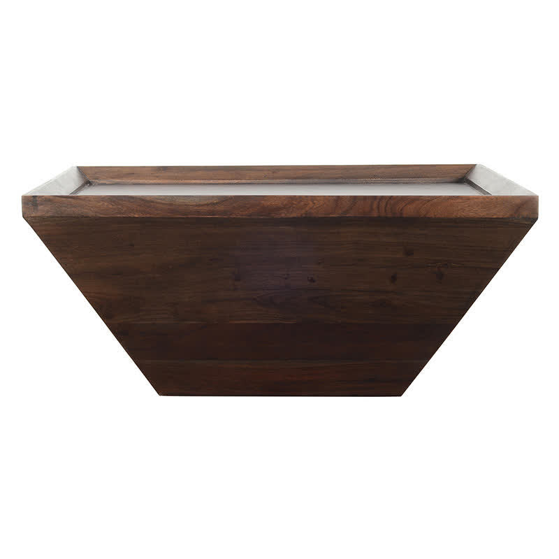 Acacia Wood Coffee Table Trapezoid Base