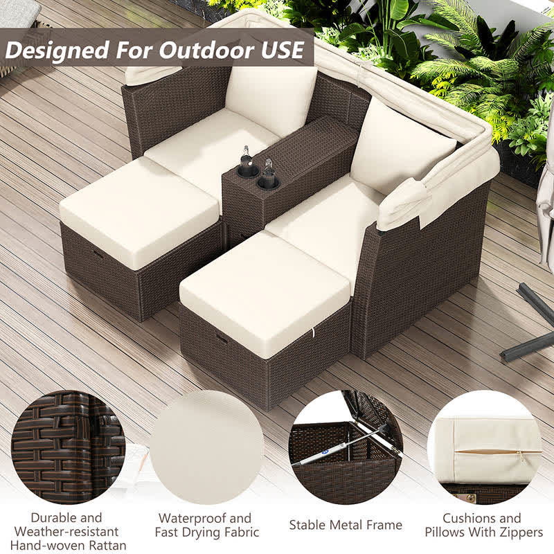 Outdoor Patio Daybed Loveseat Sofa Set