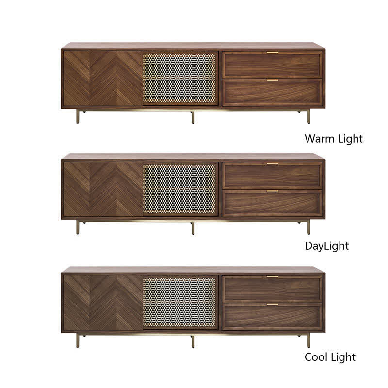 Honeycomb Shaped Sliding Door TV Stand