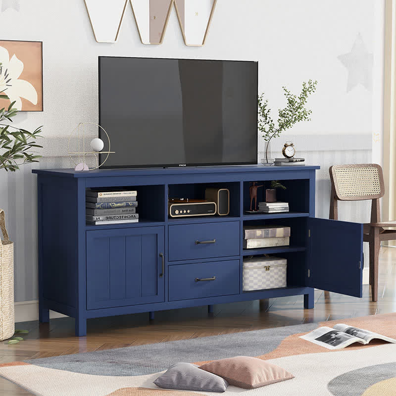 Drawers Cabinet TV Stand Navy Blue