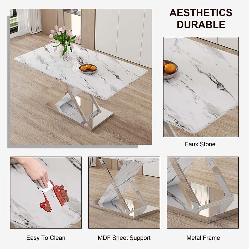 Kitchen Glass Dining Table Office Desk