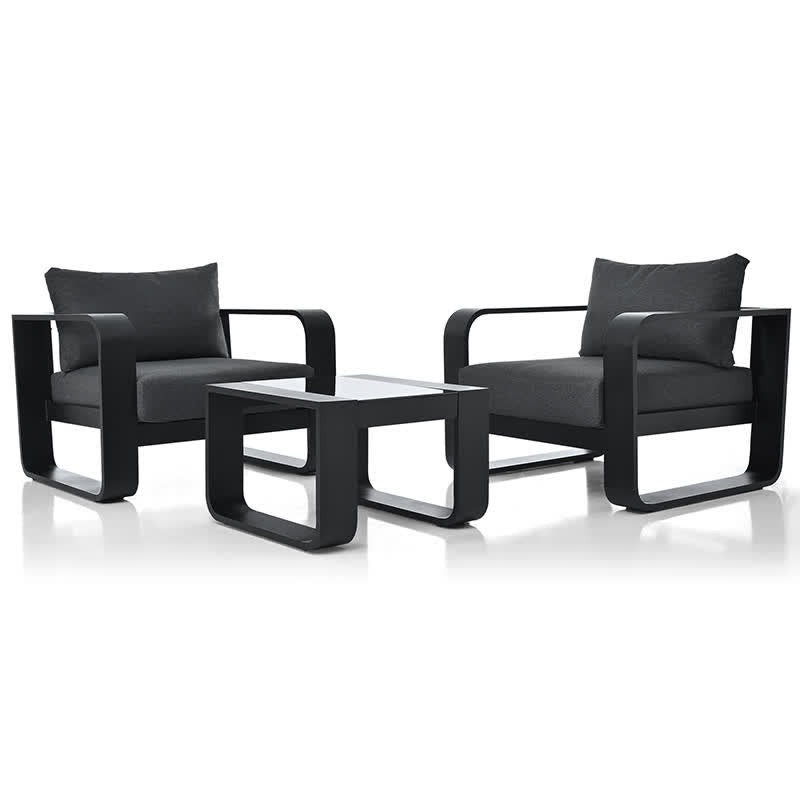 3Pcs Coffee Table Chairs Patio Furniture