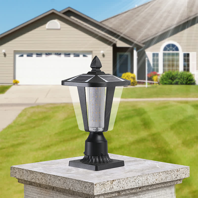 Solar Column Headlights With Dimmable LED