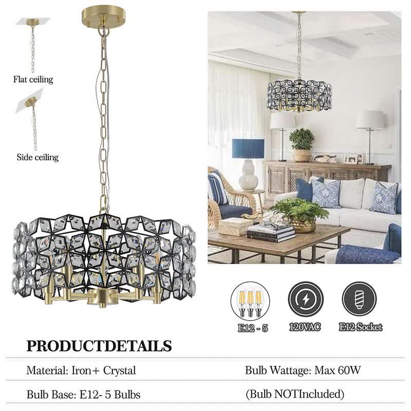 Modern Crystal Chandelier Round Cristal Lamp