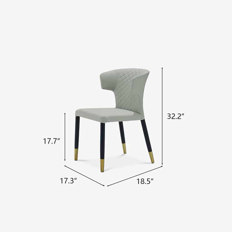 2x Minimalist Microfiber Leather Dining Chairs