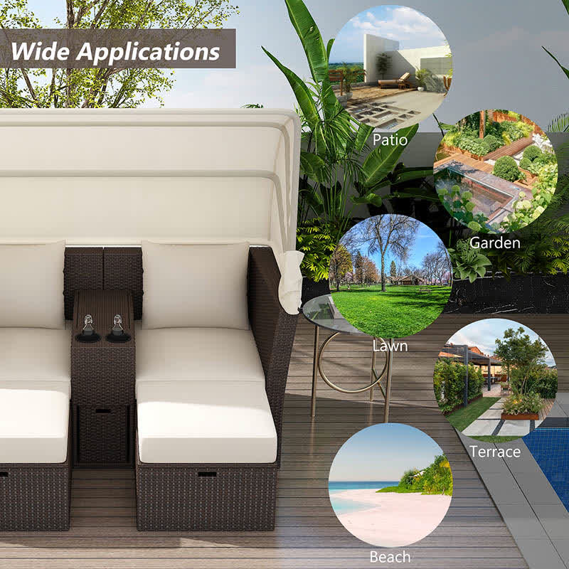 Outdoor Patio Daybed Loveseat Sofa Set