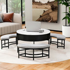 Lift-Top Coffee Tables & 3 Ottomans