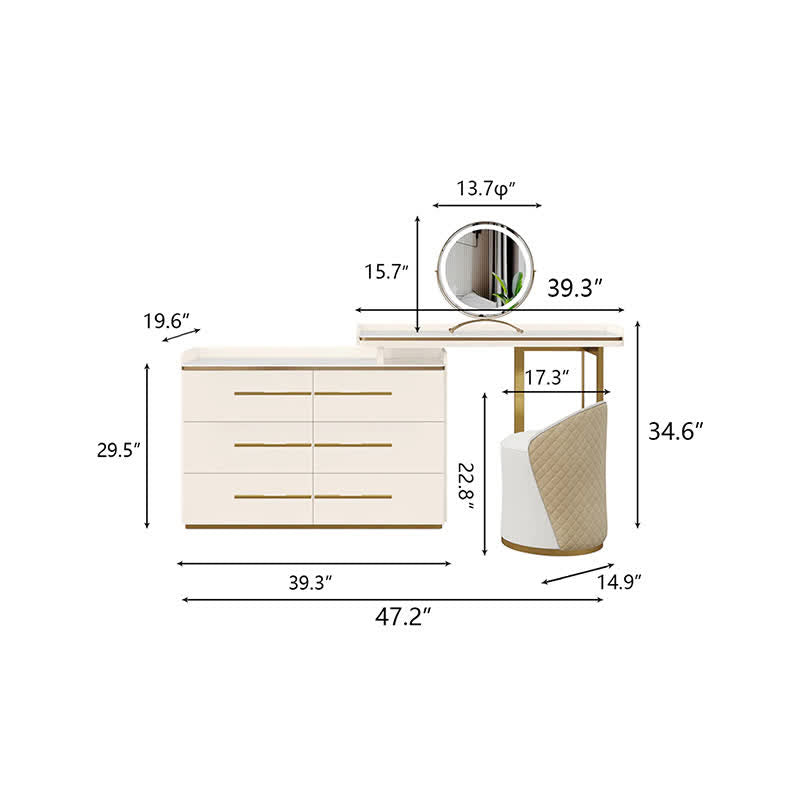 6-Drawer Dressing Table Set