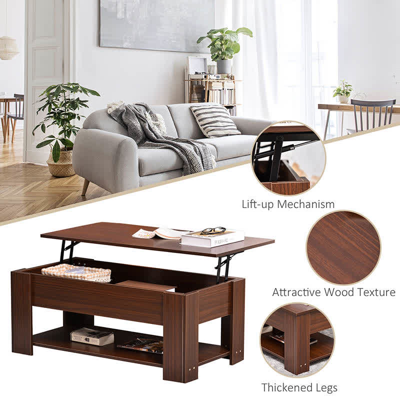 Lift Top Shelf Storage Coffee Table