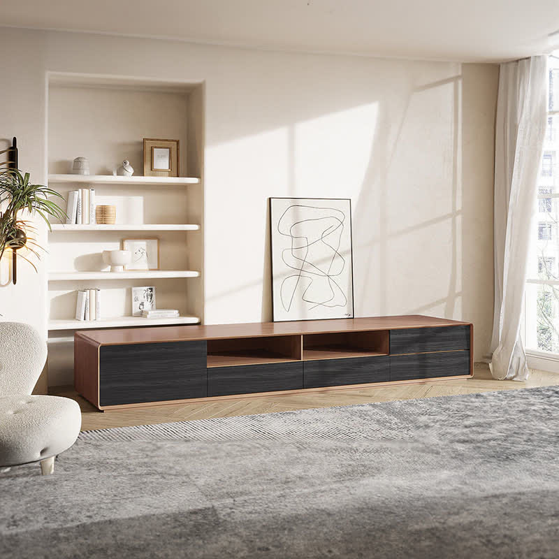 Wood TV Stand Black Walnut Sideboard