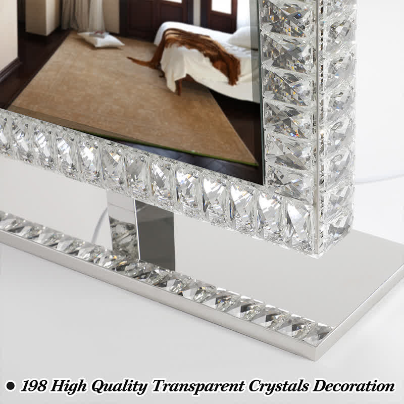 Tabletop Bathroom LED Crystals Makeup Mirror