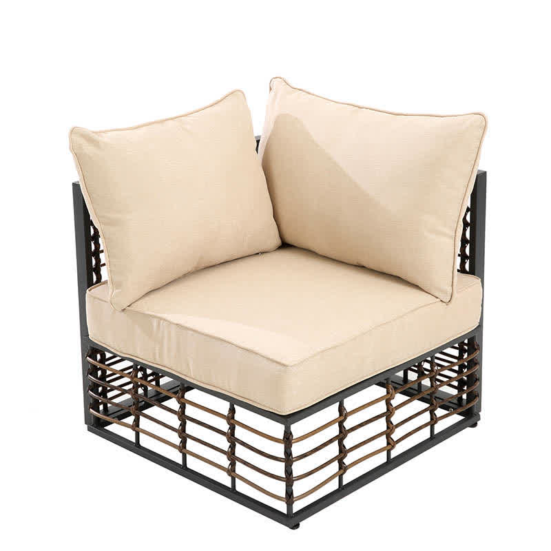 6pcs Wicker Patio Sofa Table Set