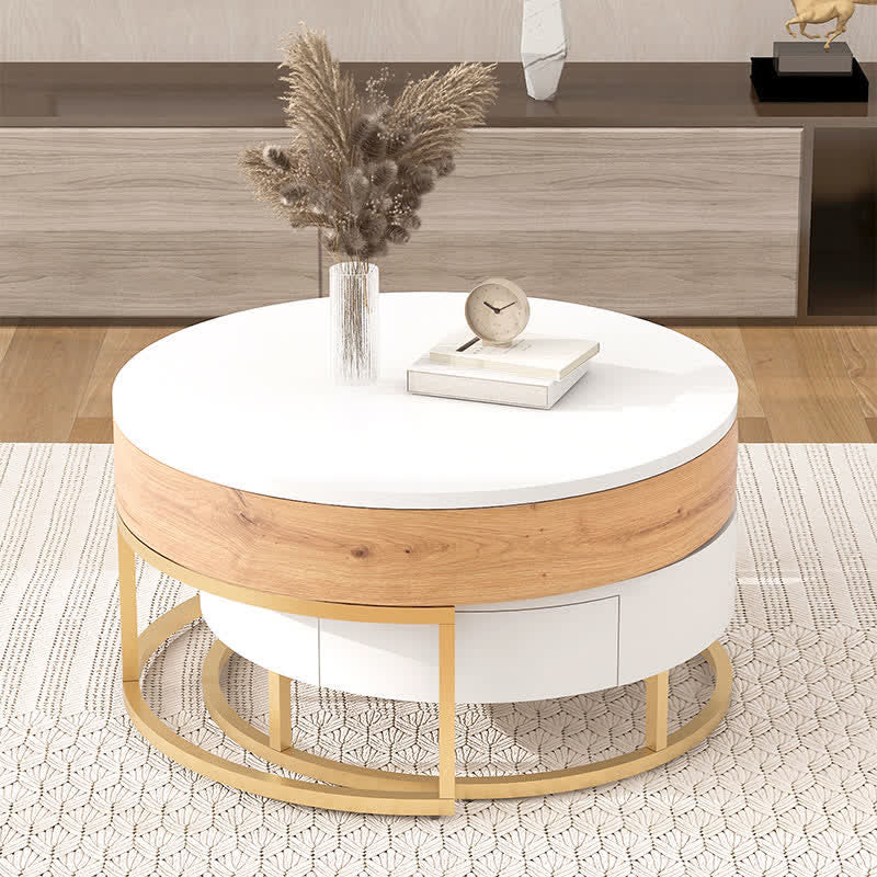 Round Lift-top Nesting Coffee Tables