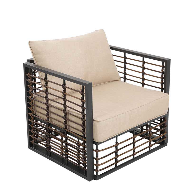 6pcs Wicker Patio Sofa Table Set