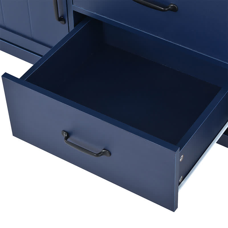 Drawers Cabinet TV Stand Navy Blue