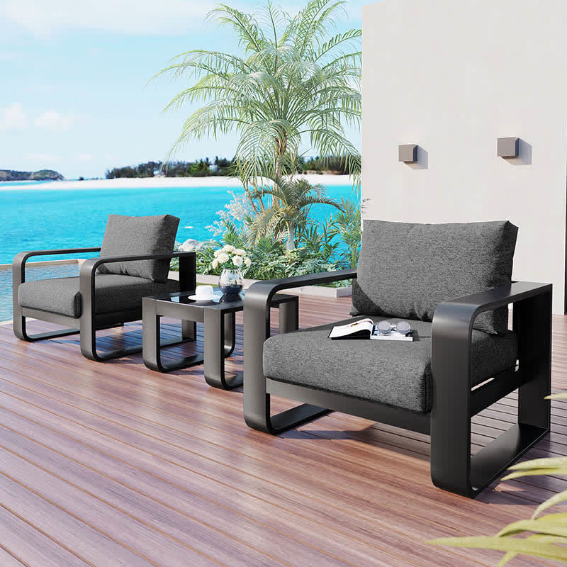 3Pcs Coffee Table Chairs Patio Furniture