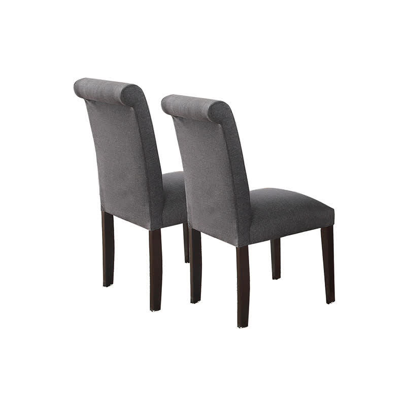 2x Fabric Dining Chairs Dark Gray