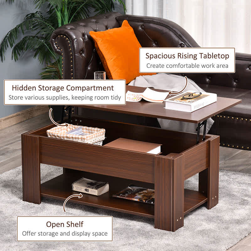 Lift Top Shelf Storage Coffee Table