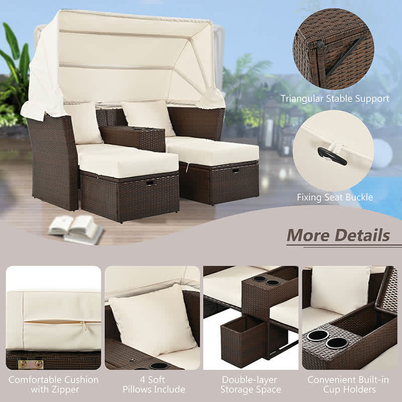 Outdoor Patio Daybed Loveseat Sofa Set