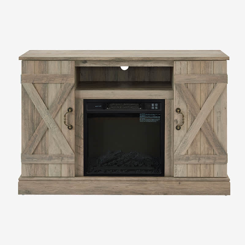 Farmhouse Electric Fireplace TV Stand Cabinet