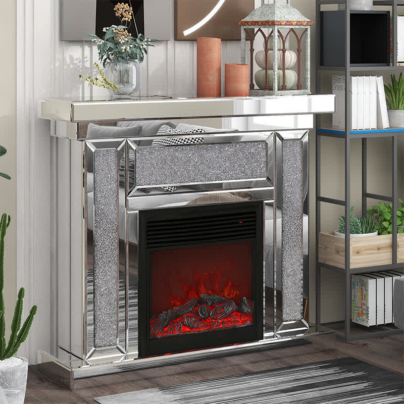 Mirror Mantelpiece Electric Fireplace Mantel Heater