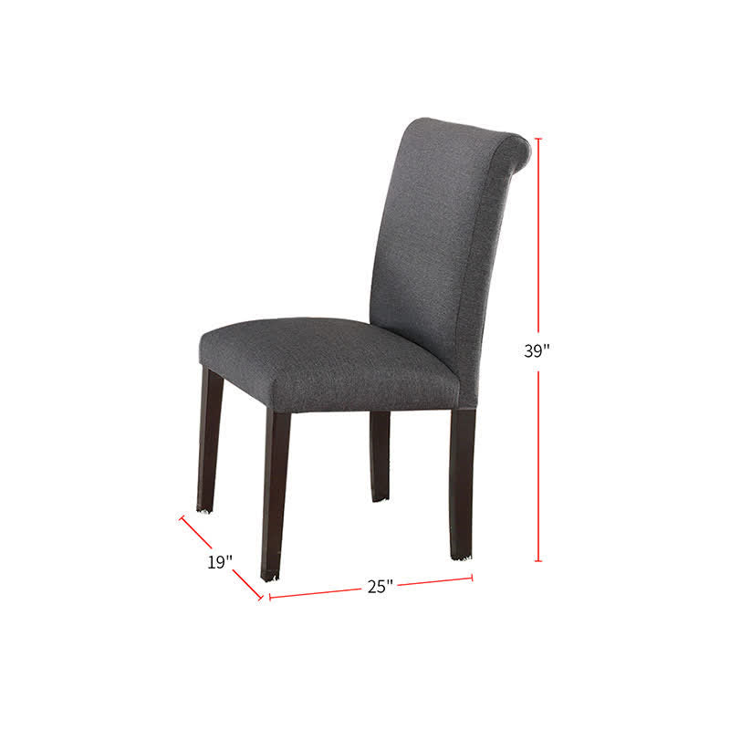 2x Fabric Dining Chairs Dark Gray
